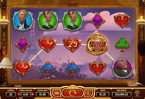 Призовая комбинация на линии в игровом автомате Orient Express