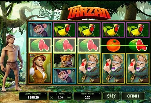 Призовая комбинация на линии в игровом Tarzan